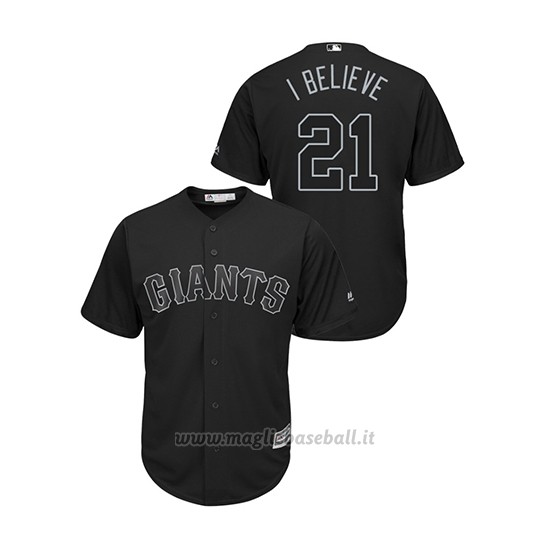 Maglia Baseball Hombre San Francisco Giants 41 Stephen Vogt 2019 Players Weekend Replica Nero